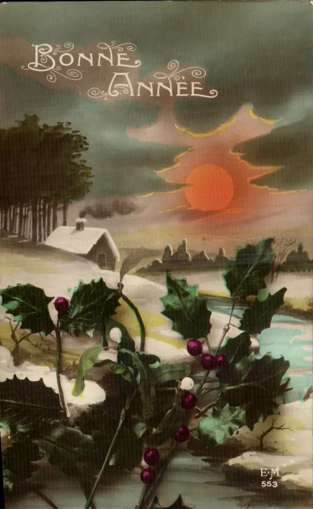 Winterlandschaft — Frohe Weihnachten — E.M. 553 - Vorderseite