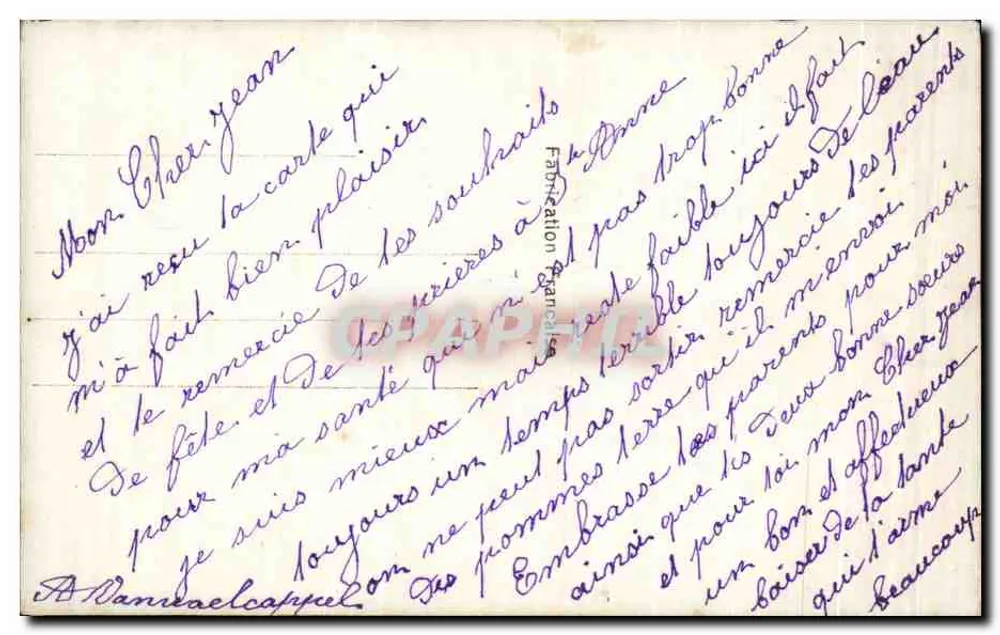 Junge in gestreiftem Anzug — mit einem Rosenstrauß — Verlag Léo, Paris, n° 636 - Rückseite