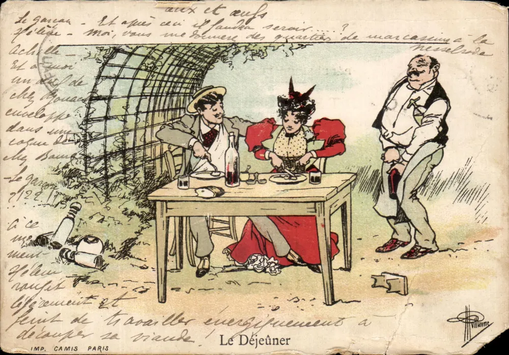 O Almoço — caricatura de Villavme — IMP. CAMIS PARIS - Frente