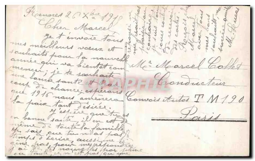 Frau in rosa Kleid und Pelz — Frohe Neujahr — anonymer Verlag, Nr. 829 - Rückseite
