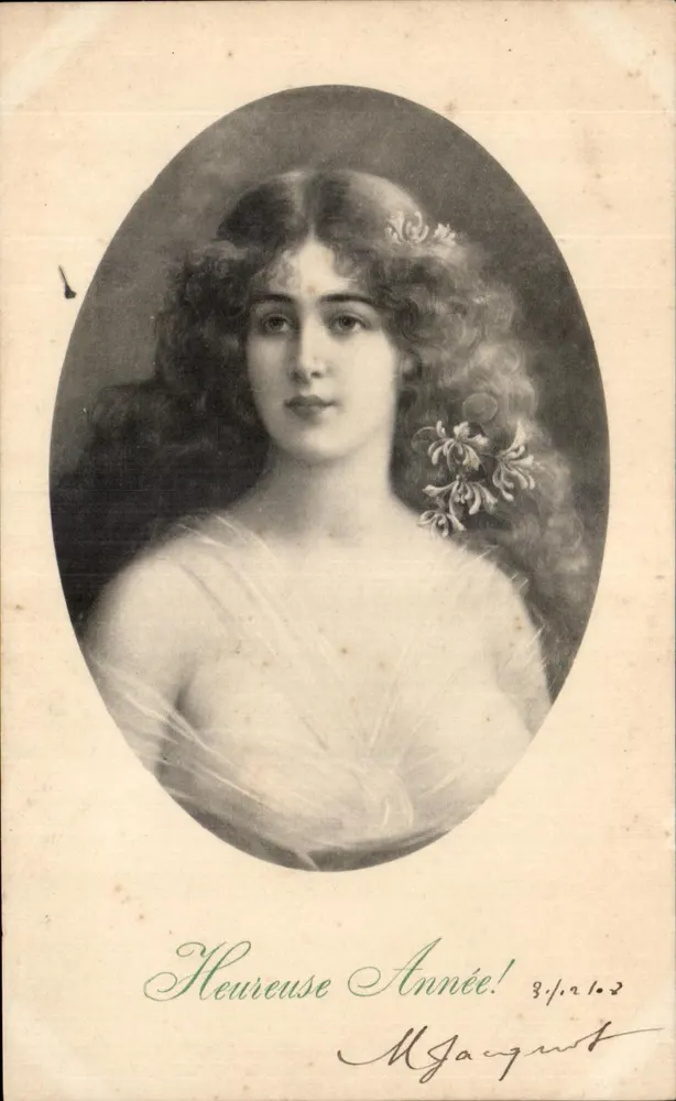 Junge Frau — Portrait — M. M. Jauguet, Seriennummer nicht sichtbar - Vorderseite