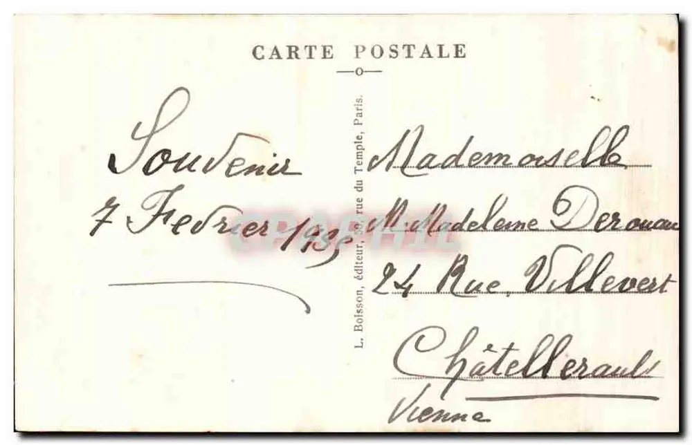 Militärgedenkmal — Französischer Soldat, der für sein Vaterland gestorben ist — Verlag L. Bolisson, Paris - Rückseite