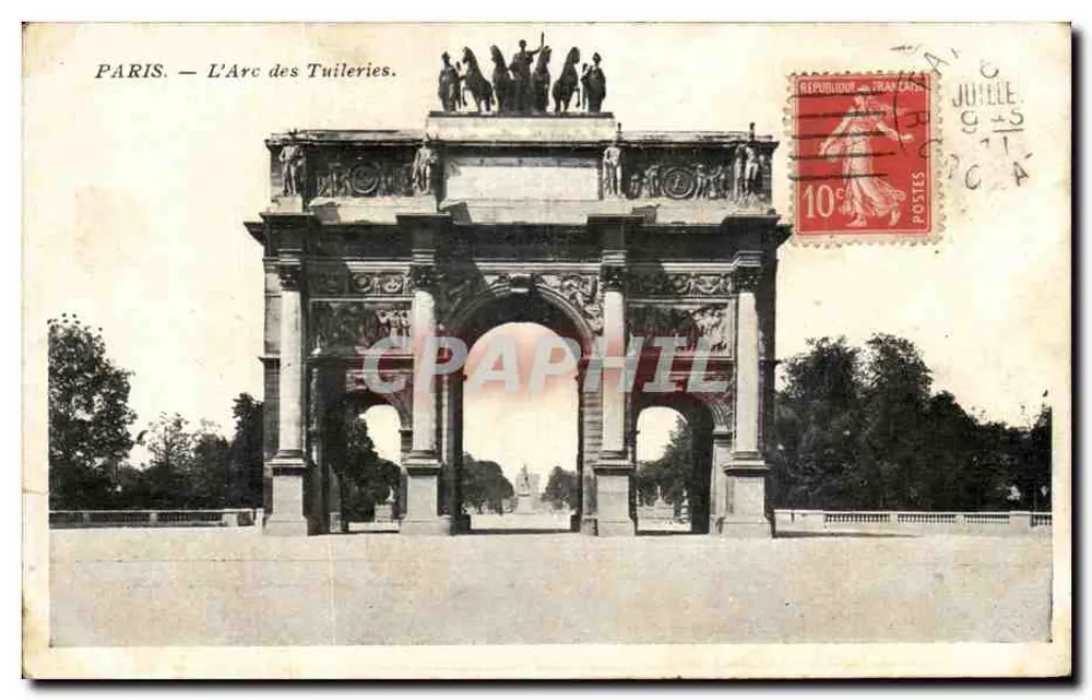 PARIS — L'Arc des Tuileries — editore non visibile - Recto