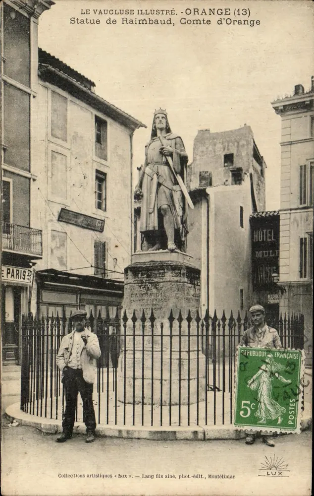 Estátua de Raimbaud, Conde de Orange — Orange (13) — Lang filho mais velho, fot.-edit., Montélimar - Frente