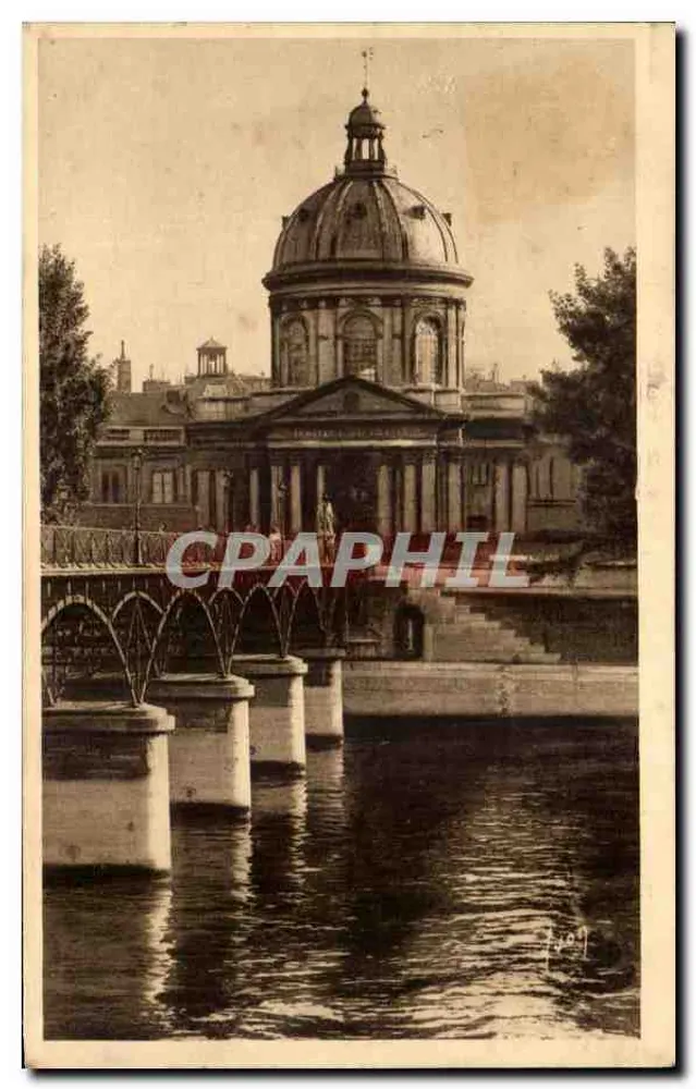 Paris — Das Institut de France — Ansicht von einer Brücke — Les Éditions d'Art VYON - Vorderseite