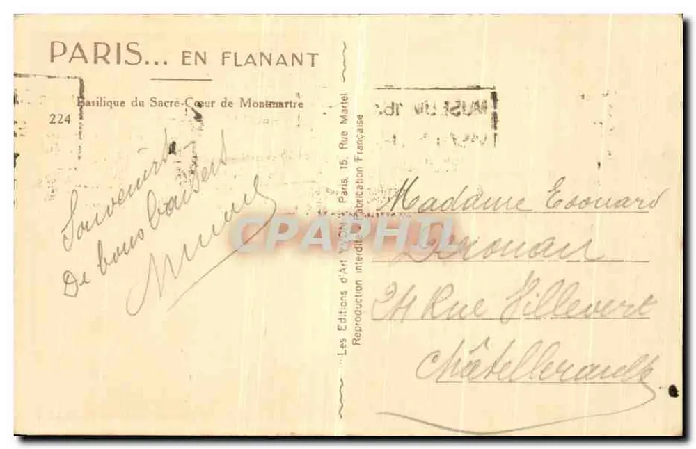 Basilika des Heiligen Herzens von Montmartre — Paris — Art Flanant Editions - Rückseite