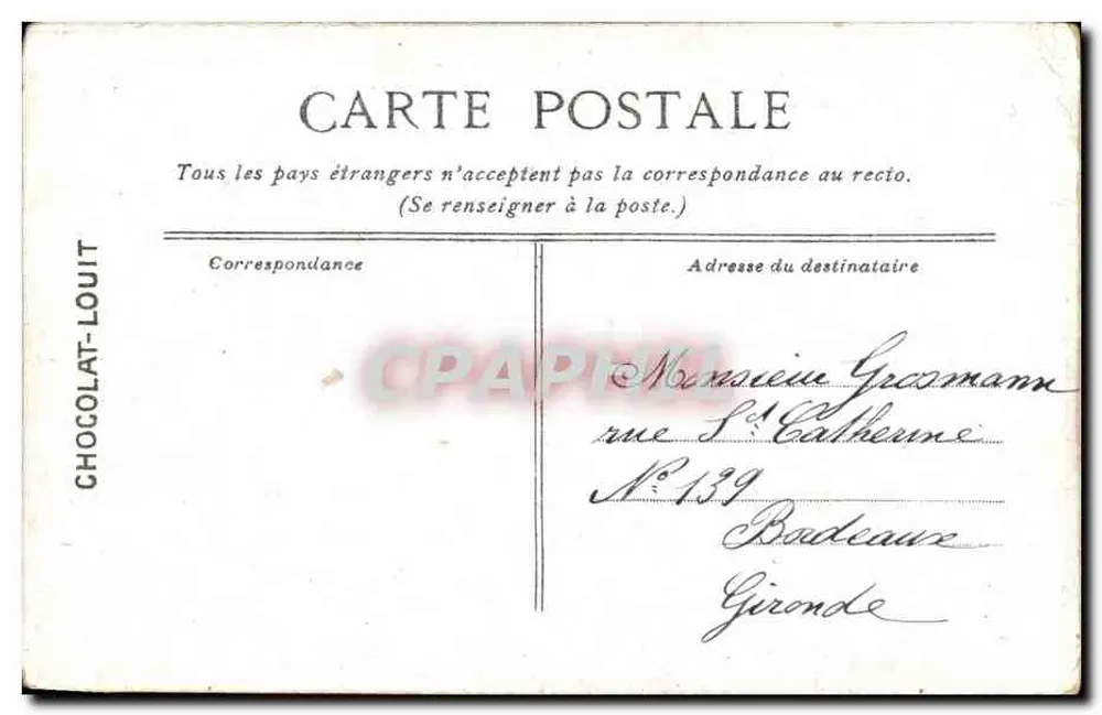 Versailles - Palast des Grand Trianon — Veröffentlicht für Chocolat-Louit, Nr. 76 - Rückseite