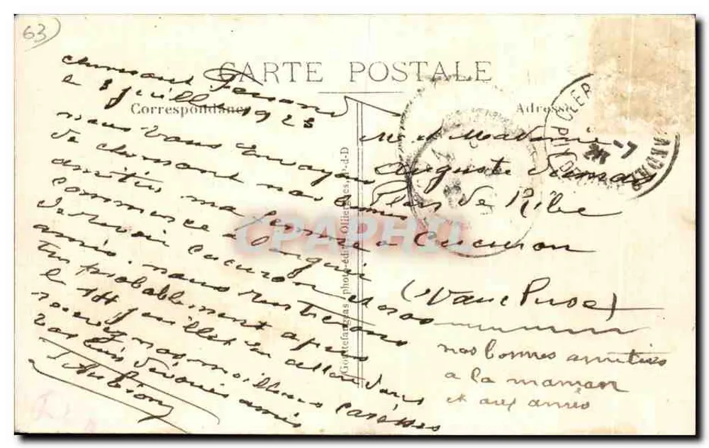 Clermont-Ferrand — Place de Jaude — G. d'O. - 1091 - Verso