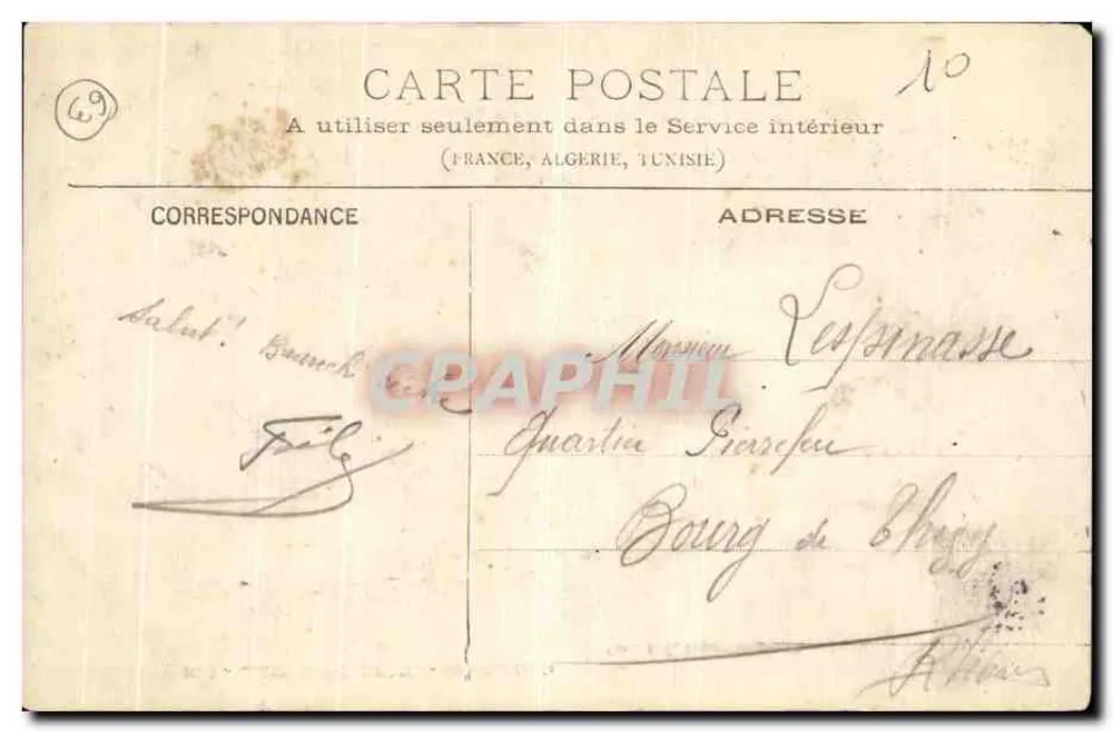 Clermont-Ferrand — Vue Générale — Garel Aîné, Bazar Clermont-Fd - Verso