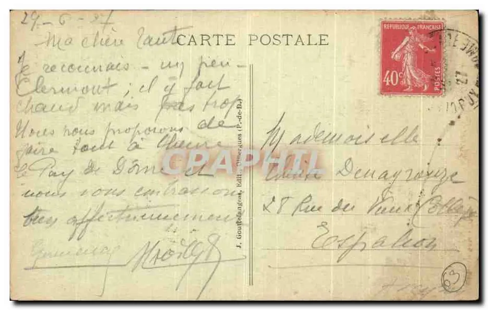 Clermont-Ferrand — Igreja de São José — g.d'o. - 402 - Verso