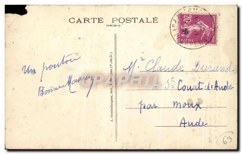 Clermont-Ferrand — Église Notre-Dame-du-Pont (XIIe siècle) — G. d'O. - 1064 - Rückseite