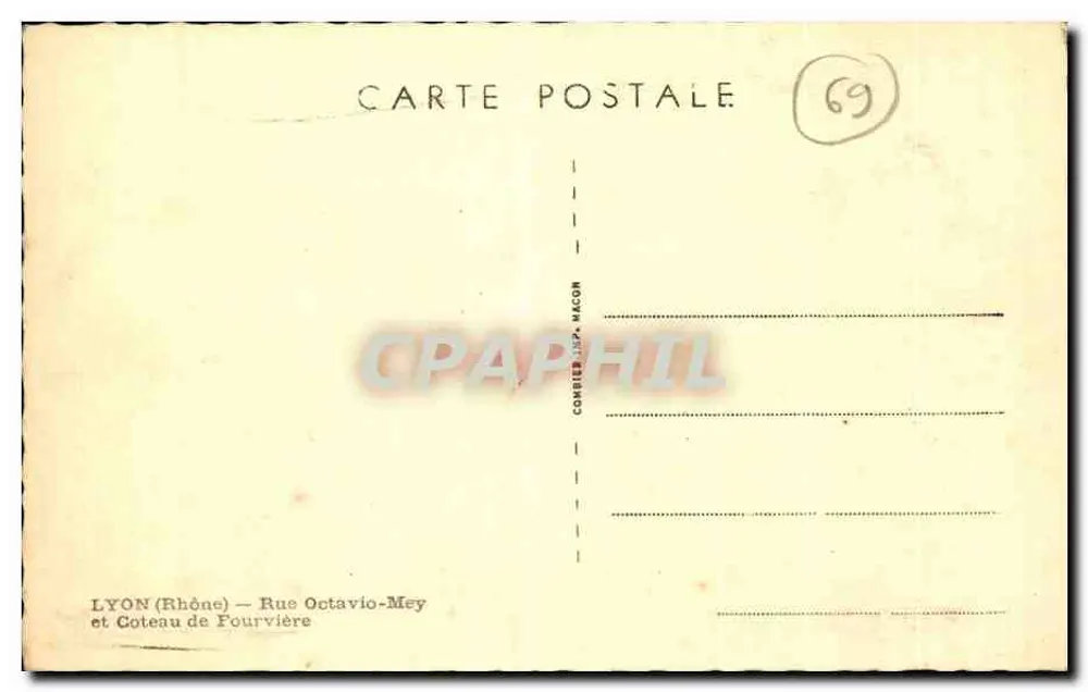 Lyon — Straße Octavio-Mey und Fourvière-Hügel — Cimy - Rückseite