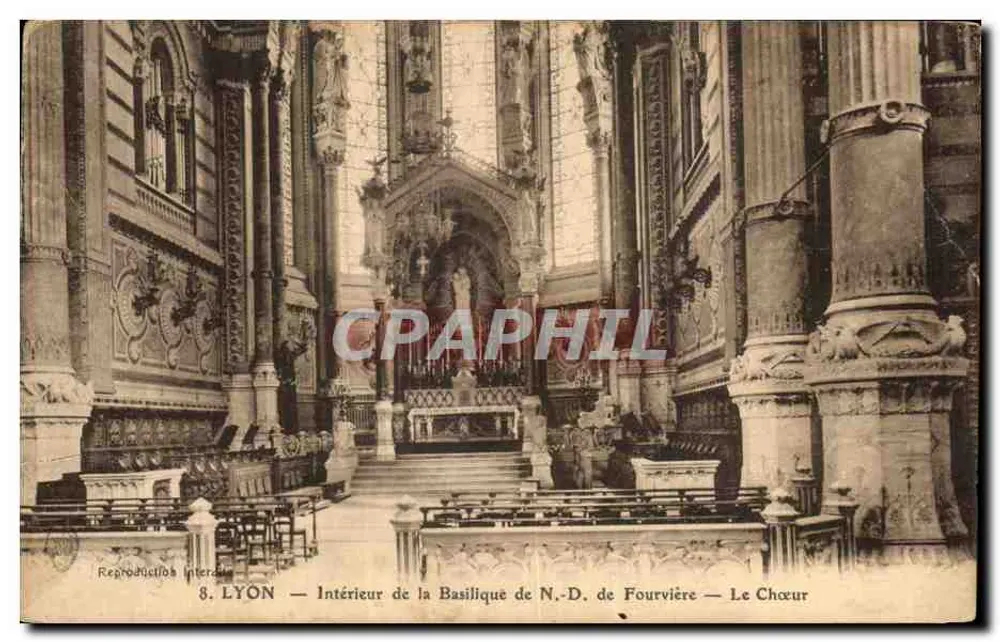 LYON — Innenansicht der Basilika N.-D. de Fourvière — Der Chor - Vorderseite