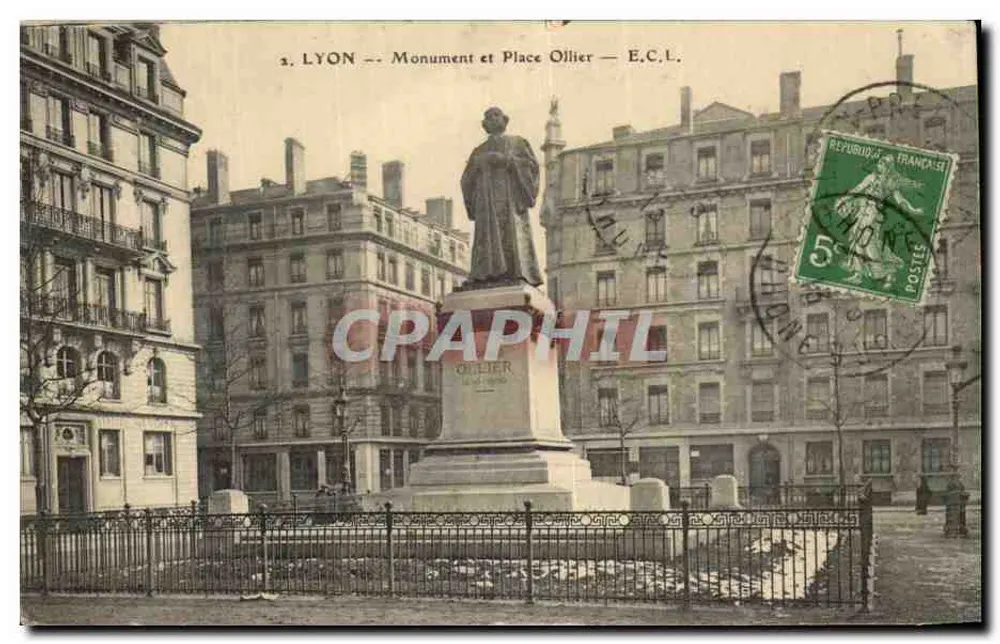 LYON — Monumento e Praça Ollier — E.C.L. - Frente