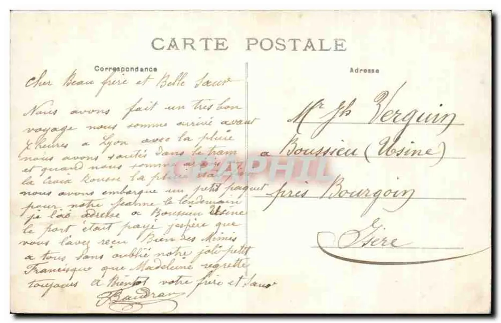 LYON — Perspectiva da Saône sobre Sérigni e Vaise — editor MT - Verso