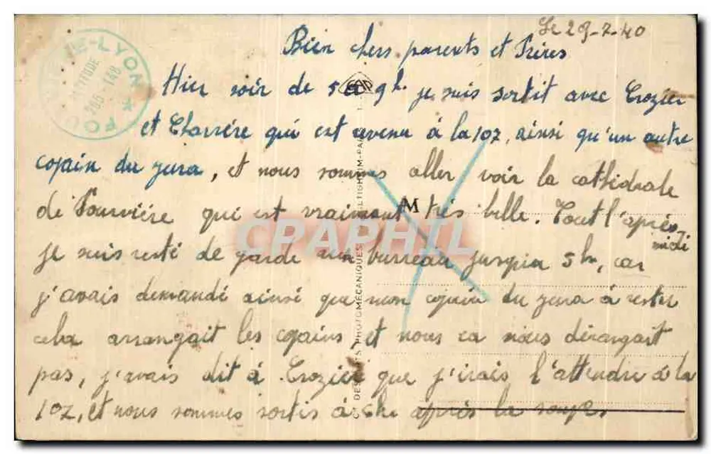LYON - Ansicht des Palais de la Foire von der Croix Rousse — LL 382, Verlag Cap - Rückseite
