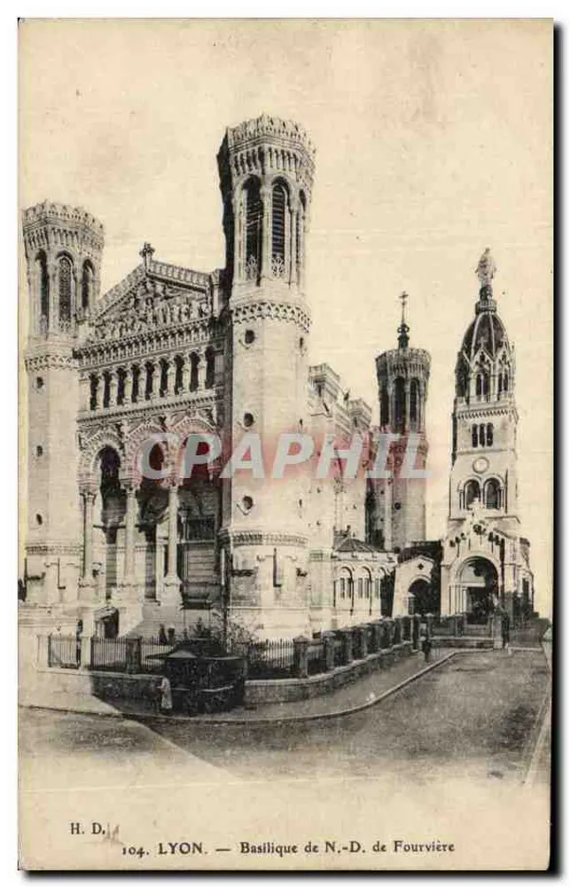 LYON — Basílica de N.-D. de Fourvière — H. D. n°104 - Frente