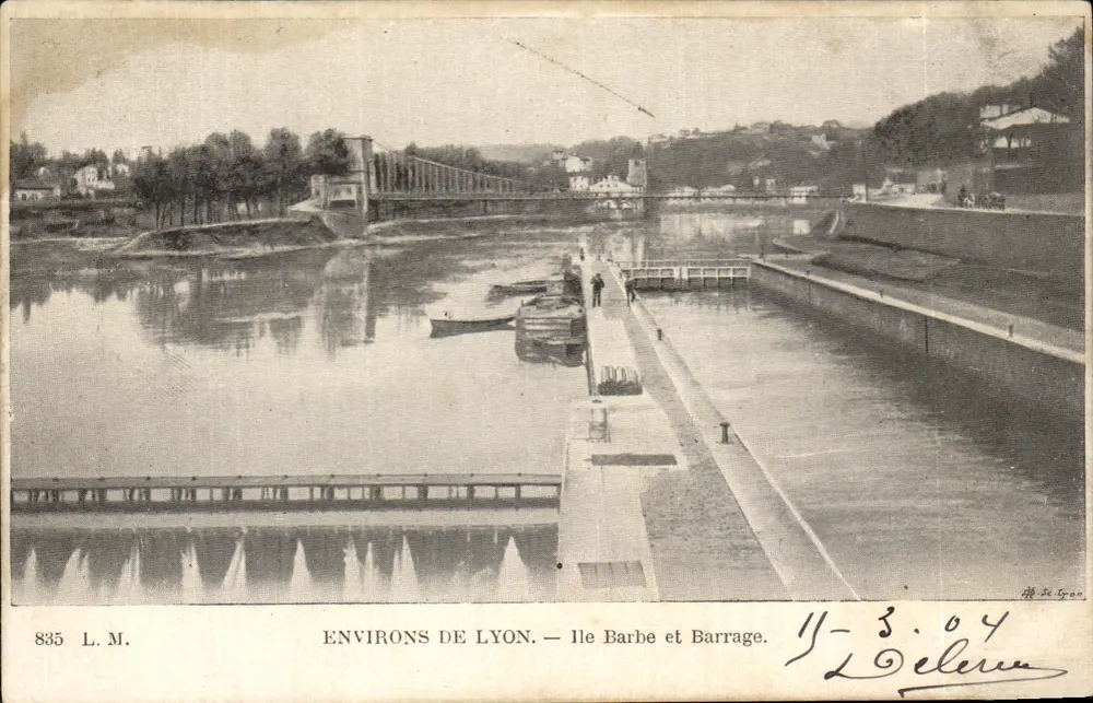 Arredores de Lyon — Ilha Barbe e Barragem — L.M. n°835 - Frente