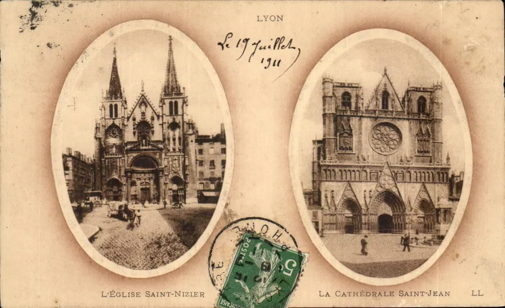 Lyon — Kirche Saint-Nizier und Kathedrale Saint-Jean — LL - Vorderseite