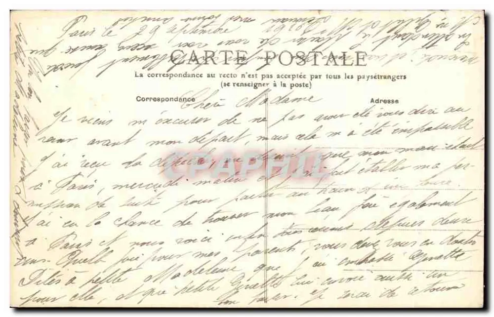 Kreuzung der Straßen Turbigo und Rambuteau — städtische Ansicht mit Geschäftsgebäuden und Passanten — F. F. Paris - Rückseite