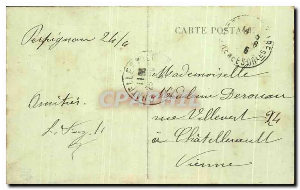 Perpignan — Der Castillet und die Place de la Victoire — Verlag Grand Bazar und Nouvelles Galeries, n° 526 - Rückseite
