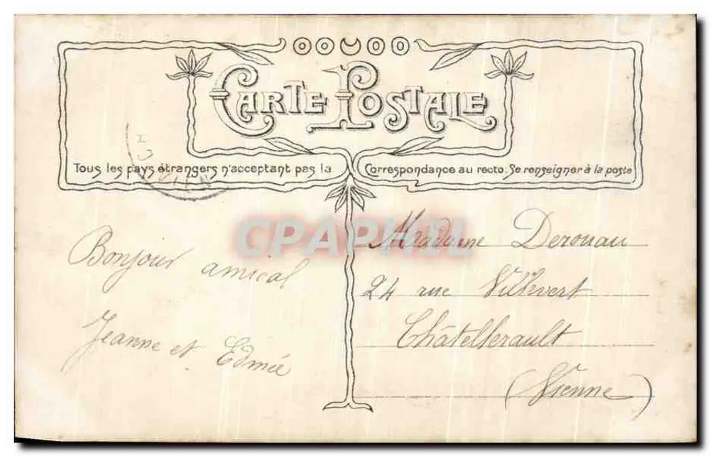 Feliz Páscoa — jovem mulher com ovo decorado — editor Chizérou, Paris - Verso