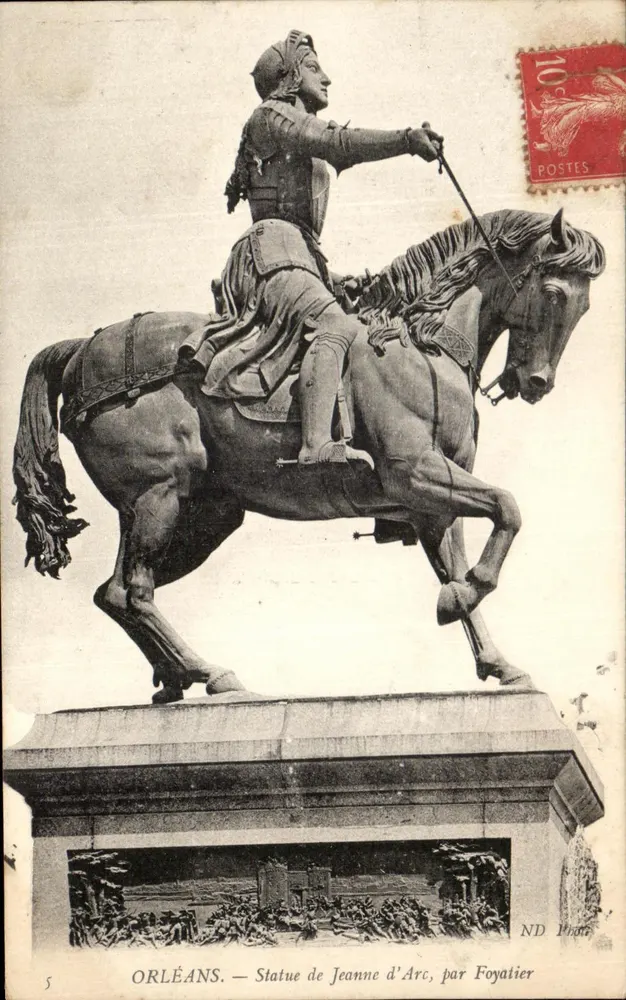 Orléans — Statue der Jeanne d'Arc, von Foyatier - Vorderseite