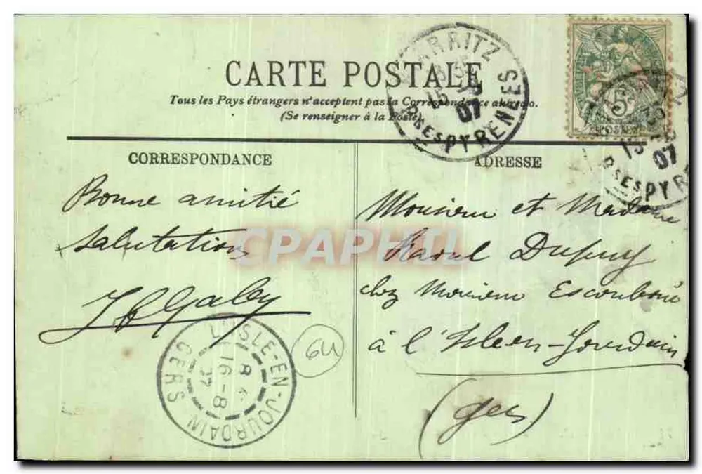 Biarritz — Côte des Basques — LL. — n°71 - Rewers