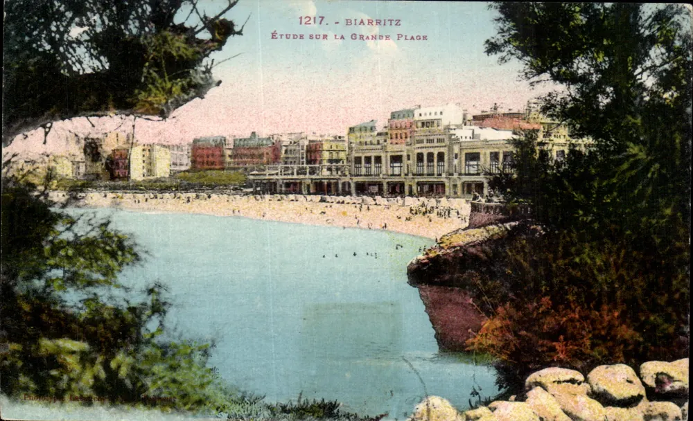 Biarritz — Estudo da Grande Praia — Phototypie Jacques - Frente