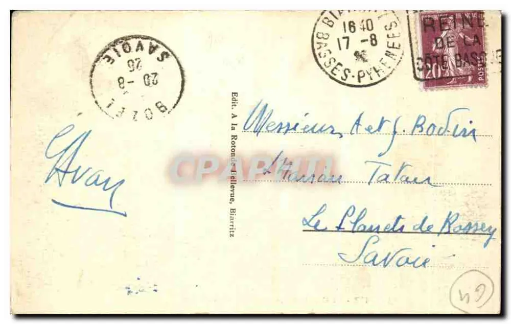 Biarritz — Die Grande Plage und das Municipale Casino — Éditeur A La Rotonde, Biarritz, n°191 - Rückseite
