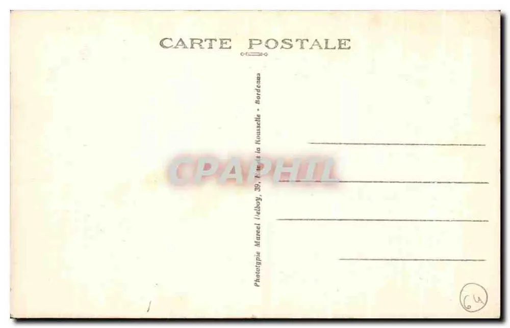 Biarritz (B-P.) — Grande Tempestade — Fototipia Marcel Lelbog, 39, Rue de la Nousselle, Bordeaux - Verso
