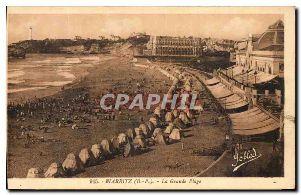 Blarritz (B.-P.) — La Grande Plage — éditeur Yobled, n° 945 - Frente