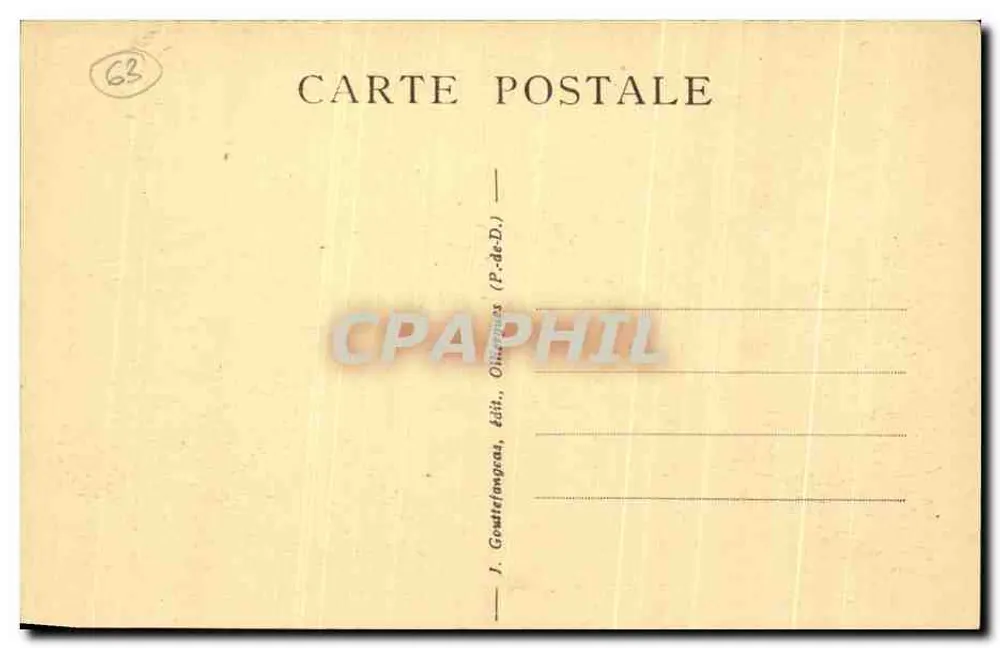 Clermont-Ferrand — Ansicht von Jaude und der Kathedrale — J. Goutefongras, Verlag (P.-de-D.) - Rückseite