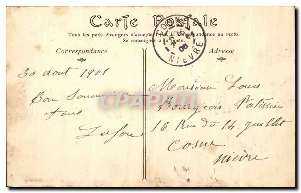 Clermont-Ferrand — Versteinerte Fontäne, Gruppe, die die Bourrée darstellt — ND Phot - Rückseite