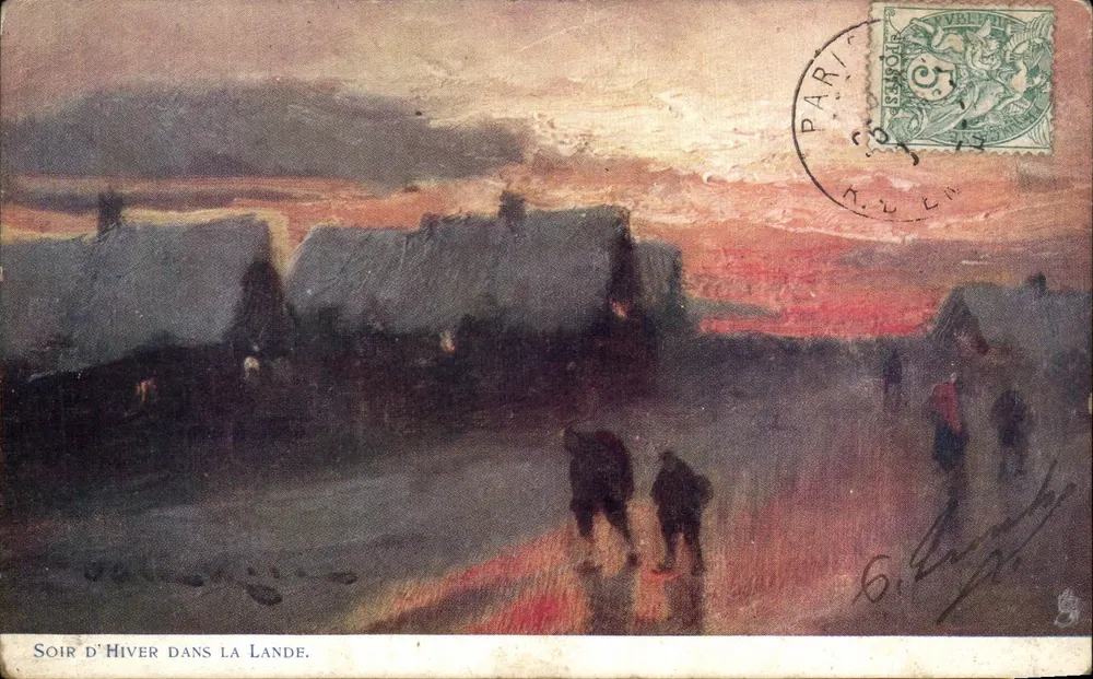 Winterabend in der Heide — Illustration — Raphaël Tuck & Fils, Serie 355 - Vorderseite