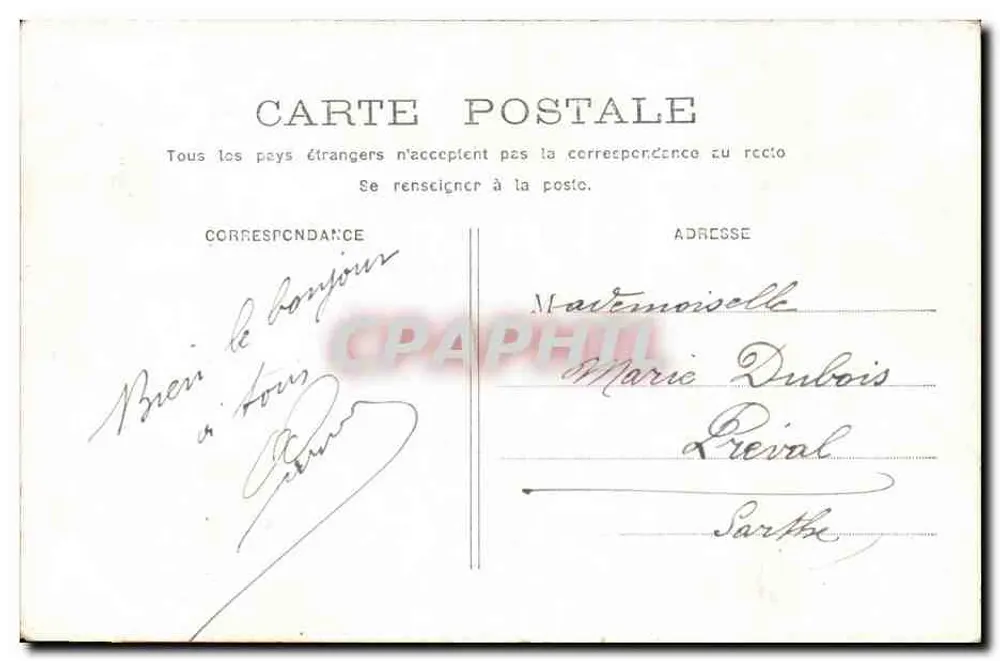 Jeannot und das Mädchen am Mühlen — romantische Szene — La Ferme Bernard, 1906 - Rückseite