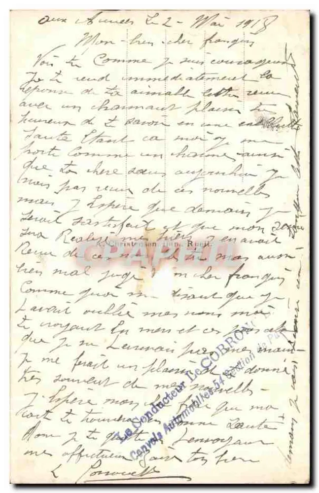 Frau mit Blumen — Cendresses — Verlag BO, Nr. 2108 - Rückseite