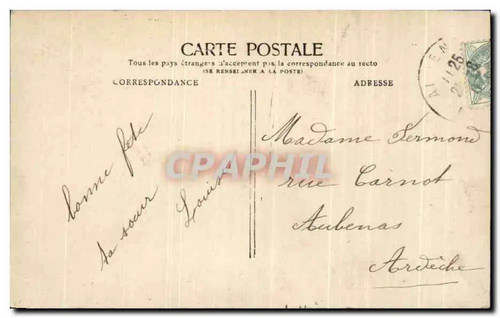 Lächelnde Mädchen mit Rosenstrauß — Bonne Hâte — E.L.D. n°4109 - Rückseite
