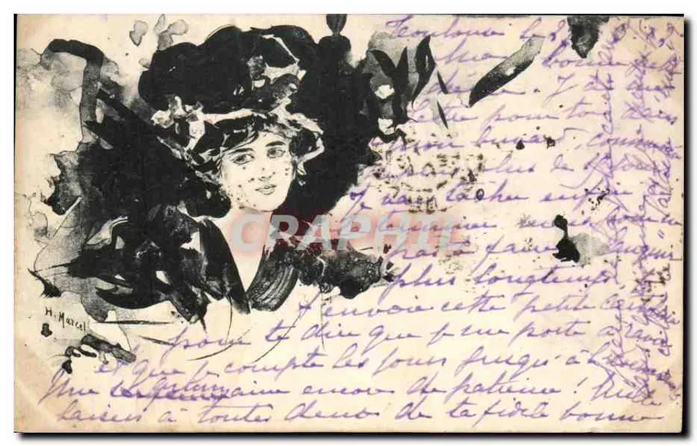 Frau mit Hut — Illustration von H. Maral — Verlag nicht sichtbar - Vorderseite