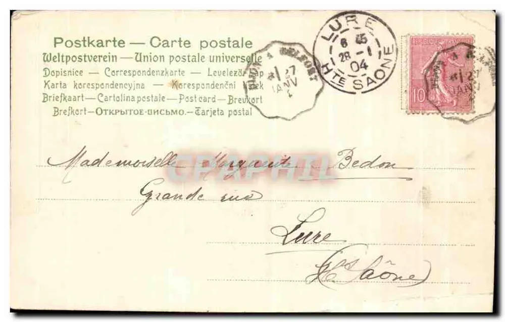 Bouquet de pavots — illustration sur fond vert — éditeur 'Postkarte — Carte postale' (verso) - Achterkant
