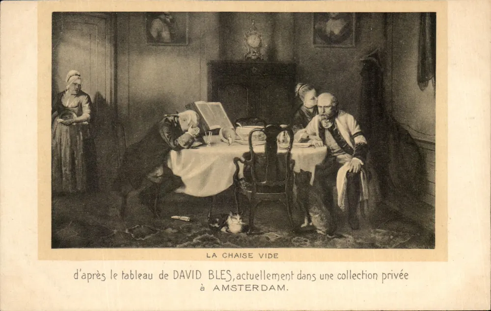 Der leere Stuhl — nach dem Gemälde von David Bles, derzeit in einer privaten Sammlung in Amsterdam - Vorderseite