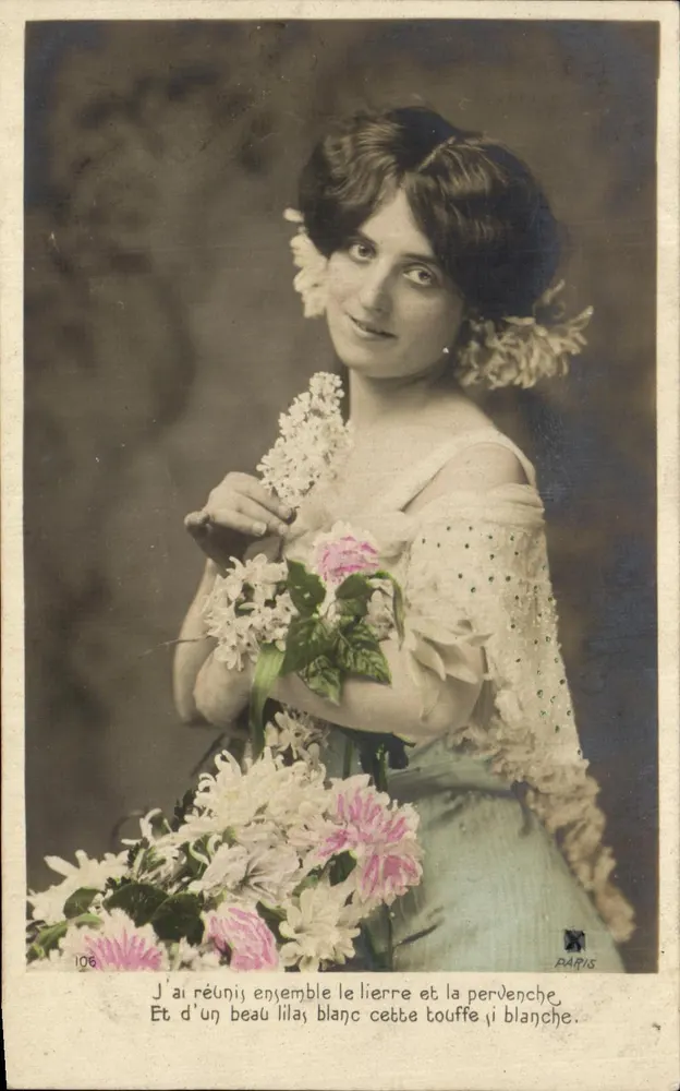 Frau mit Blumenstrauß — Paris — n°106 - Vorderseite