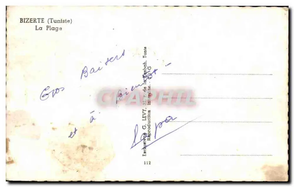 Bizerte (Tunísia) — A Praia — Editor Bany - Verso