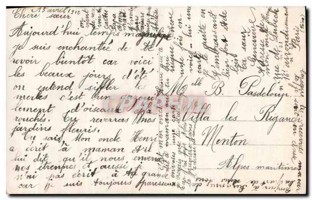Zwei Kinder vor einer kleinen Kirche — Verlag ANGELUS, Paris, Nr. 1320 - Rückseite