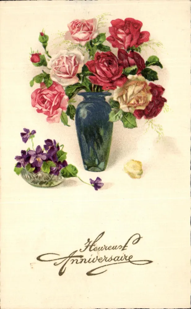 Bukiet róż — Urodziny — 266-3 - Awers