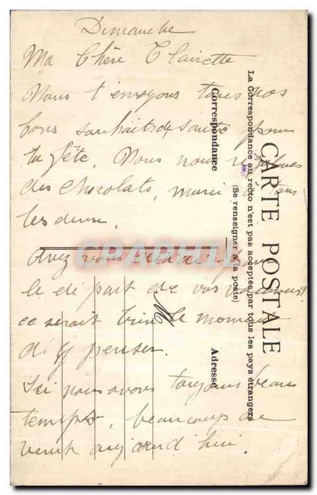Flores e visco — Boa Festa — Correspondência pessoal - Verso