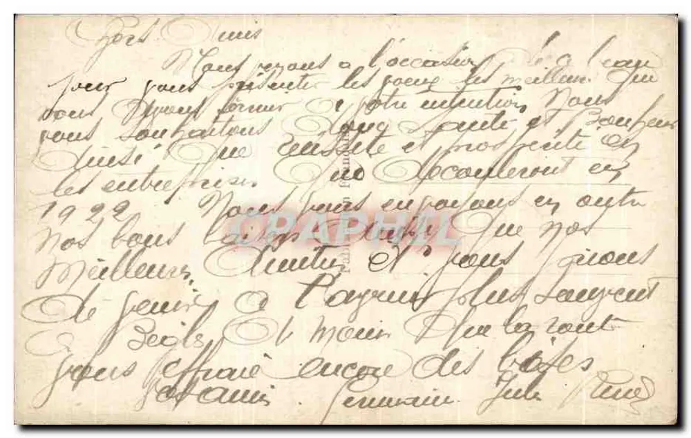 Paar in Winterkleidung — Frohes Neues Jahr 1921 — DIX PARIS 2619 - Rückseite