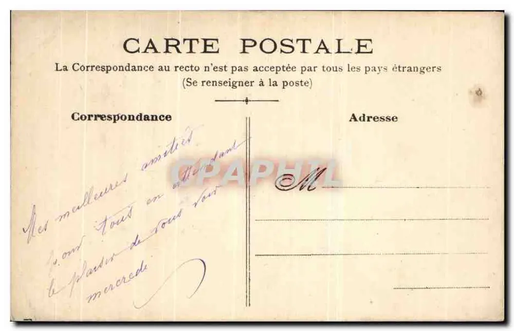 Pensées — desenho aquarelado — M. D. (editor não visível) - Verso
