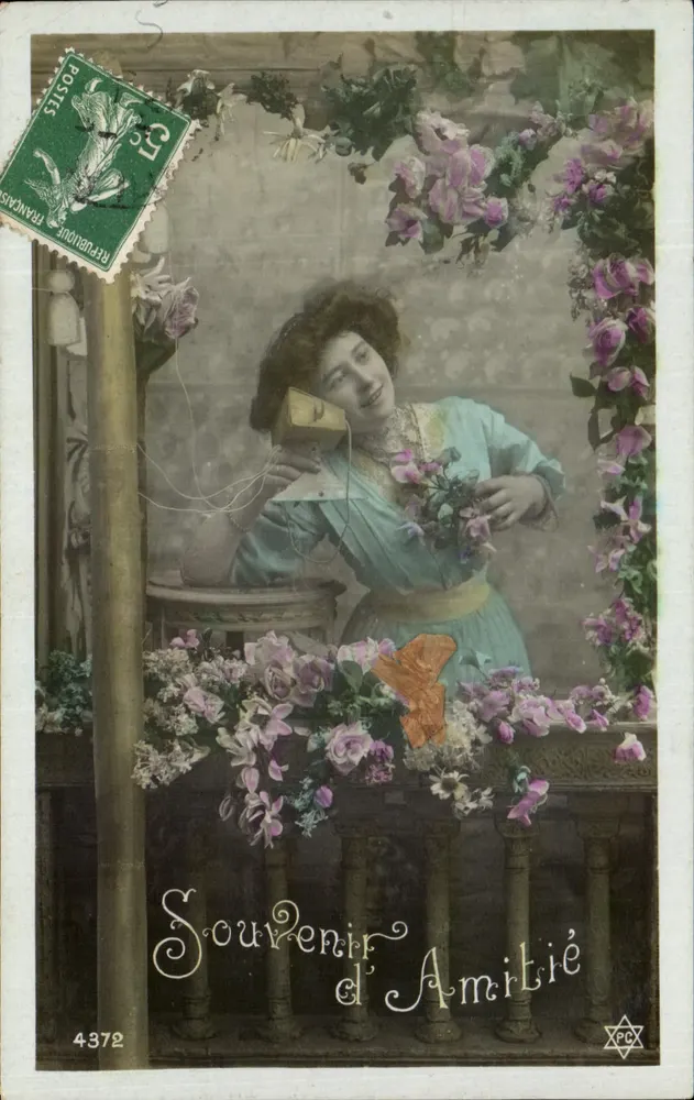 Frau am Telefon — Souvenir d'Amitié — P.C.X. n°4372 - Vorderseite