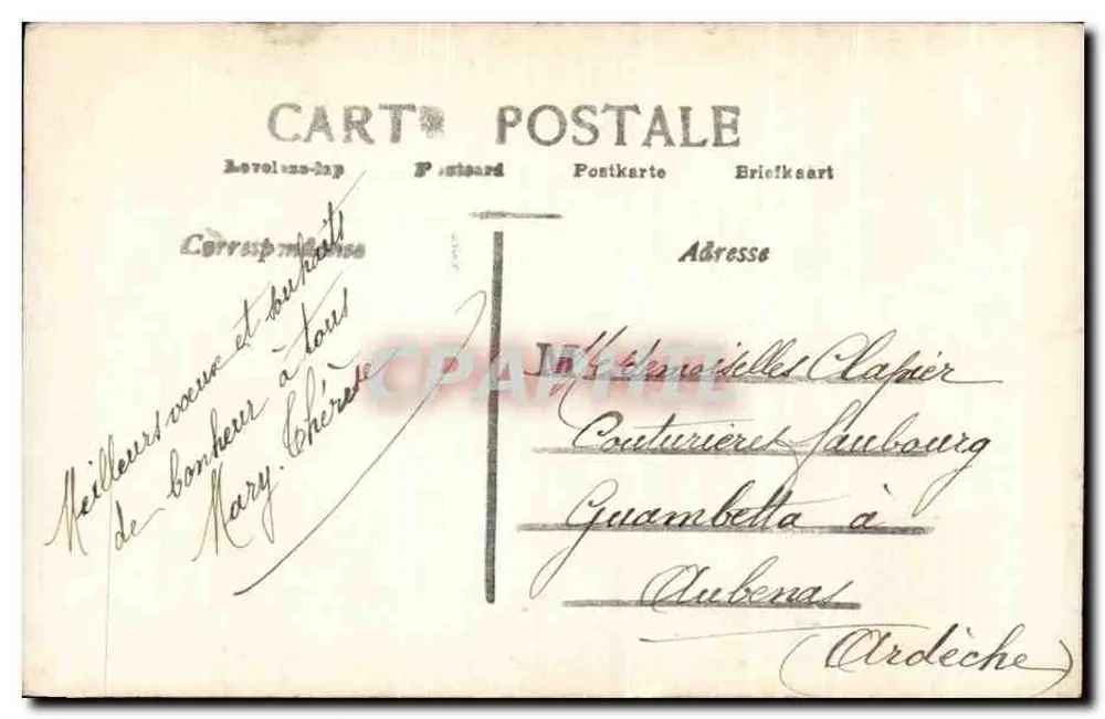 Elegante Dame in einem Kleid — mit Blumenstrauß und Blumenkorb — M. Léchère, n° 636 - Rückseite